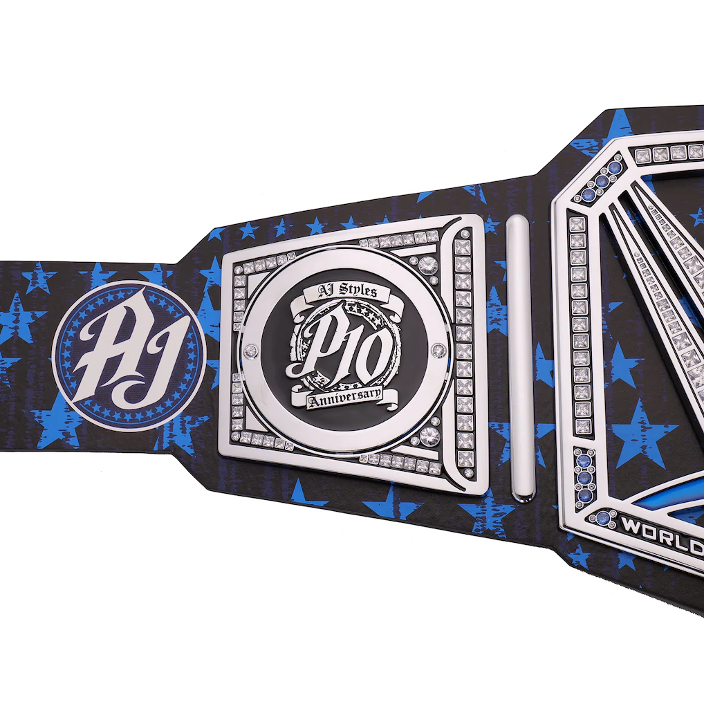 AJ Styles 10th Anniversary Signatures Series Championship Replica Title Belt - Image 6