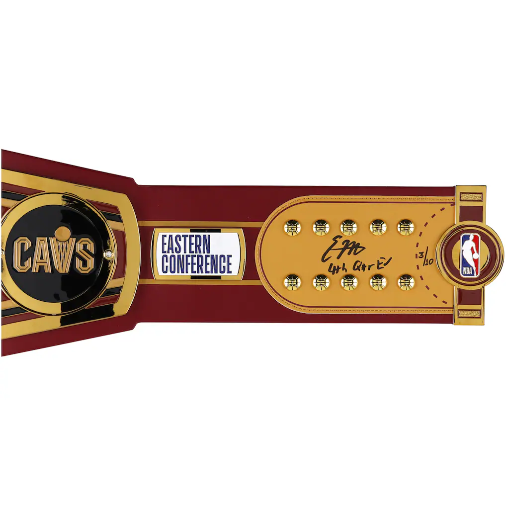 Evan Mobley Cleveland Cavaliers Autographed WWE Legacy Title Belt with Multiple Inscriptions - Limited Edition of 10 - Image 2