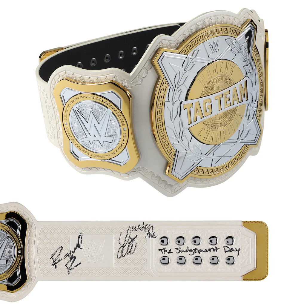Liv Morgan & Raquel Rodriguez Autographed Women's Tag Team Championship Replica Title Belt with Multiple Inscriptions