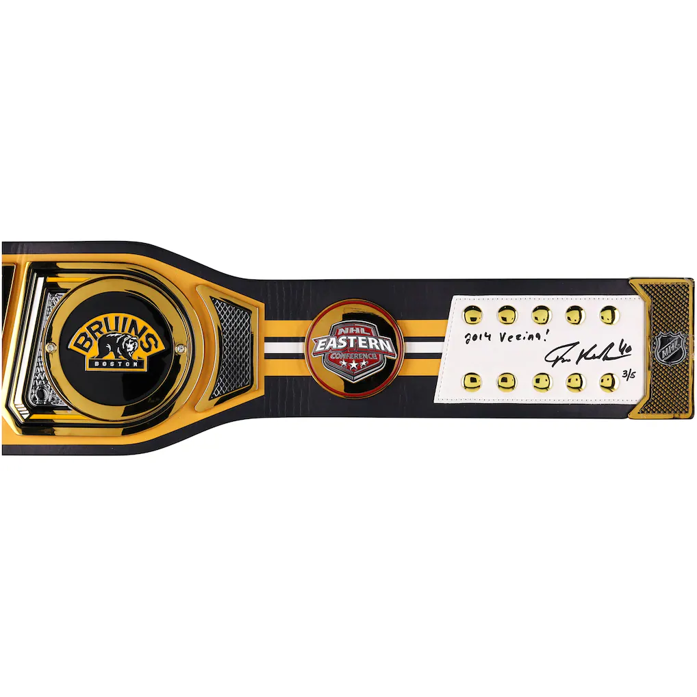 Tuukka Rask Boston Bruins Autographed WWE Legacy Title Belt with "2014 Vezina" Inscription - Limited Edition of 5 - Image 2